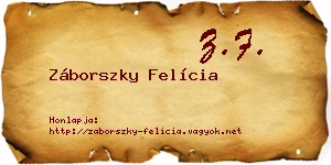Záborszky Felícia névjegykártya